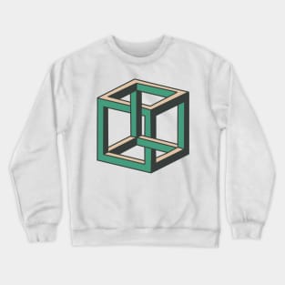 Impossible Cube Optical Illusion Crewneck Sweatshirt